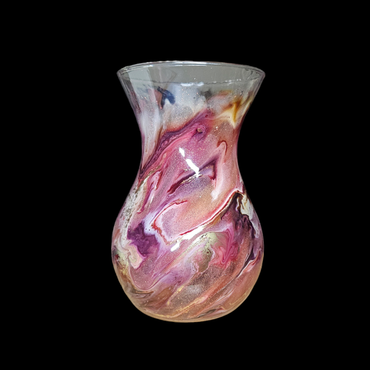 Red marble flower vase